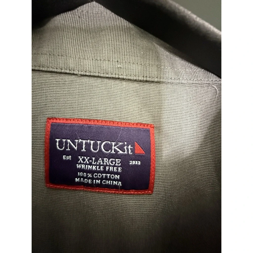 UNTUCKit Shirt Adult 2XL XXL Gray Button Up‎ Long Sleeve Casual Mens - Picture 4 of 6